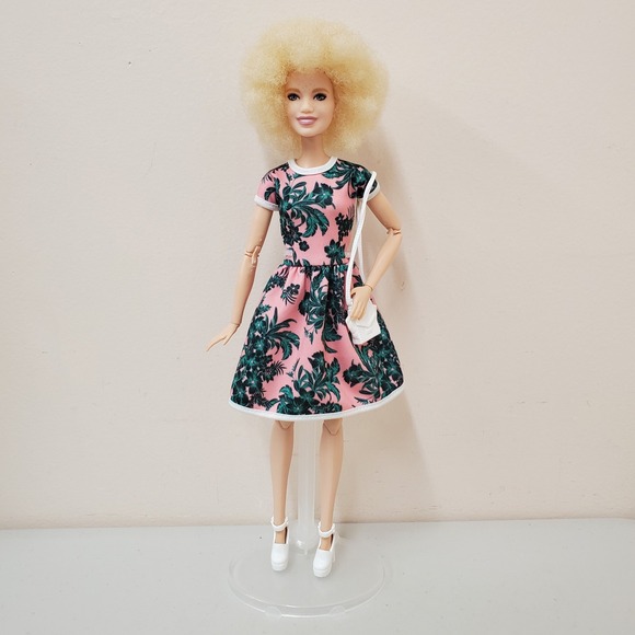 Barbie Fashionista Doll 91 Afro Blond AA Albino Hybrid Made To Move W/ Outfit - Picture 1 of 12